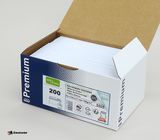 Enveloppe imprimée 110x200, boîte de 200 - Envel'offset