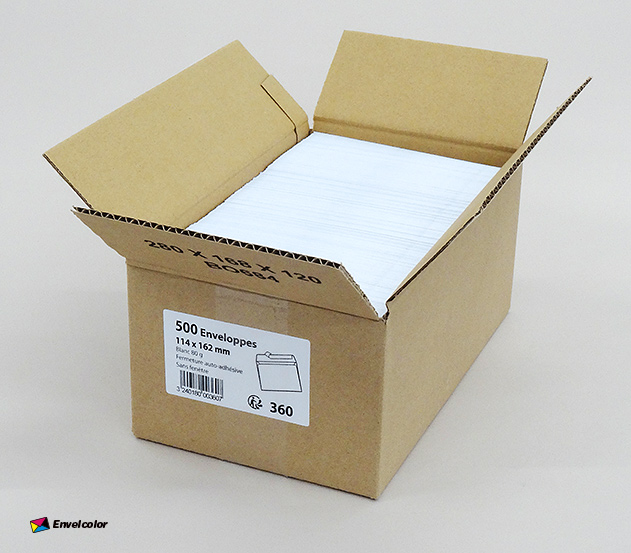 500 enveloppes papier blanc C6 114 x 162 mm (501)